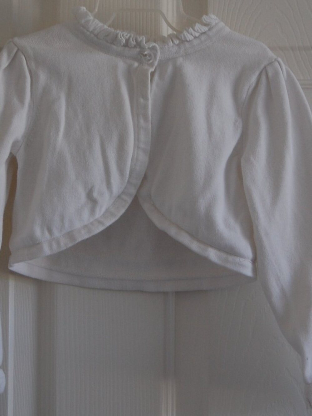Cherokee Girls Size 3T, White Cotton Knit Bolero Cardigan